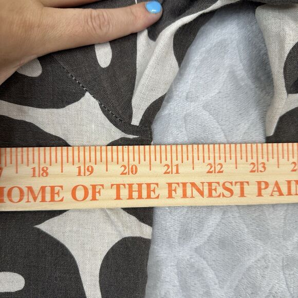 Christopher Calvin Linen Top Small Beige Gray Geometric Shirt Lagenlook Modern - Picture 9 of 12